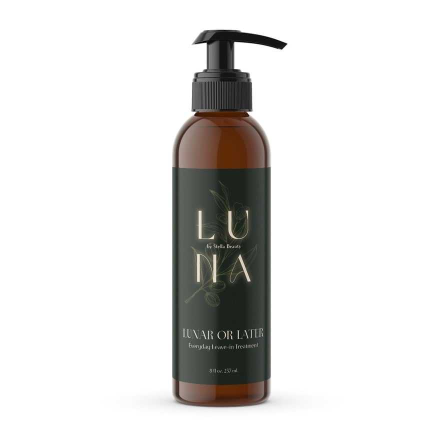 Luna or Later hair treatment bottle with pump dispenser, 8 oz size.